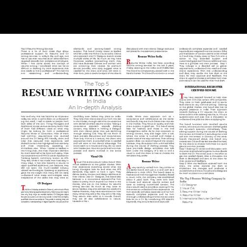 Top 5 Resume Writing Companies In India