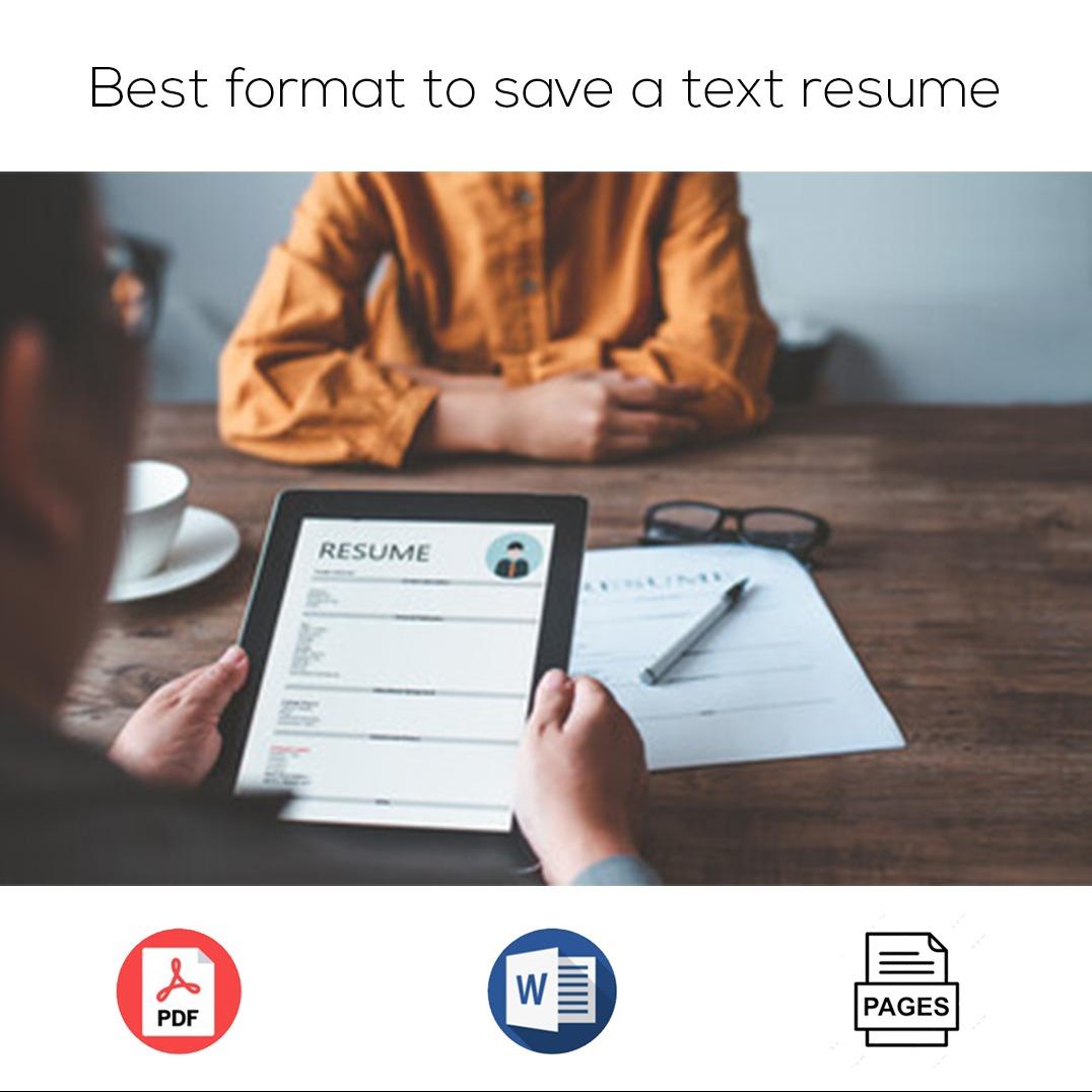 Best format to save a text resume